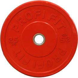 Диск для штанги Profi-Fit каучуковый, цветной, d51 25кг