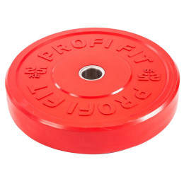 Диск для штанги Profi-Fit каучуковый, цветной, d51 25кг