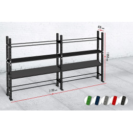 Модульный стеллаж Spektr Sport для гантелей, гирь и медболов 378х43х195 (2 секции)