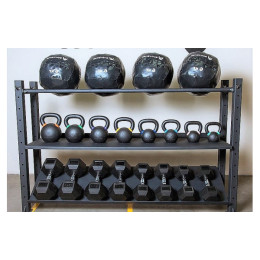 Модульный стеллаж Spektr Sport для гантелей, гирь и медболов 378х43х195 (2 секции)