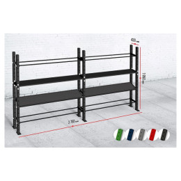 Модульный стеллаж Spektr Sport для гантелей, гирь и медболов 378х43х195 (2 секции)