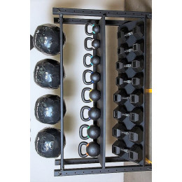 Модульный стеллаж Spektr Sport для гантелей, гирь и медболов 258х43х120 (2 секции)