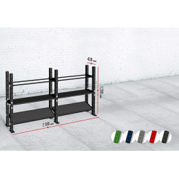 Модульный стеллаж Spektr Sport для гантелей, гирь и медболов 258х43х120 (2 секции)