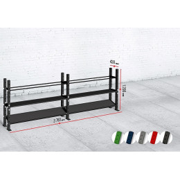 Модульный стеллаж Spektr Sport для гантелей, гирь и медболов 378х43х120 (2 секции)