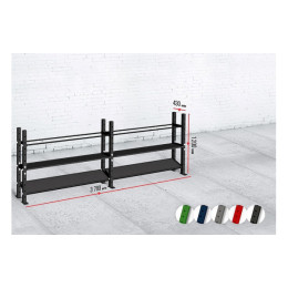 Модульный стеллаж Spektr Sport для гантелей, гирь и медболов 378х43х120 (2 секции)