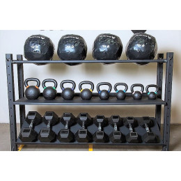 Модульный стеллаж Spektr Sport для гантелей, гирь и медболов 378х43х120 (2 секции)
