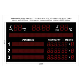 Табло для плавания Импульс 713-D18x8-L3xD13x7-L3xS12x96xP10-S12x192xP10-T-T2