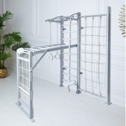Детский спортивный комплекс Perfetto Sport "Scala in legno con rete 2" grigio PS-130