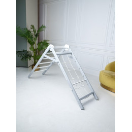 Детский спортивный комплекс Perfetto Sport "Scala in legno con rete 2" grigio PS-130