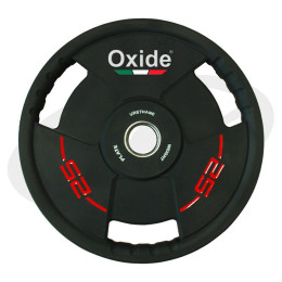 Диск олимпийский Oxide Fitness OWP02 D50мм полиуретановый, с 3-мя хватами, черный 25кг.