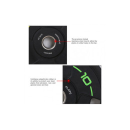 Диск олимпийский Oxide Fitness OWP02 D50мм полиуретановый, с 3-мя хватами, черный 25кг.