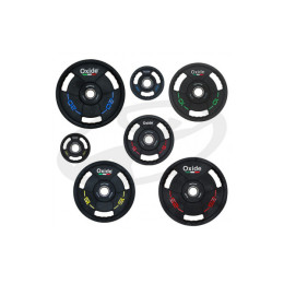 Диск олимпийский Oxide Fitness OWP02 D50мм полиуретановый, с 3-мя хватами, черный 25кг.