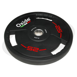 Диск олимпийский Oxide Fitness OWP02 D50мм полиуретановый, с 3-мя хватами, черный 25кг.