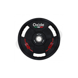 Диск олимпийский Oxide Fitness OWP02 D50мм полиуретановый, с 3-мя хватами, черный 25кг.