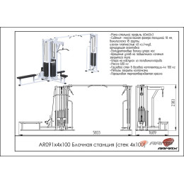 Блочная станция с кроссовером ARMS (стек 4х100кг) AR091х4х100