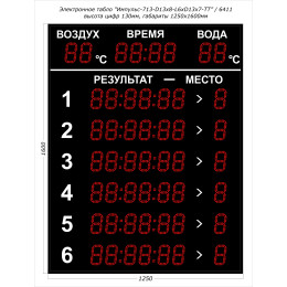 Табло для плавания Импульс 713-D13x8-L6xD13x7-T-T2