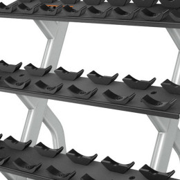 Подставка под хромированные гантели на 10 пар в 3 ряда Precor DBR813