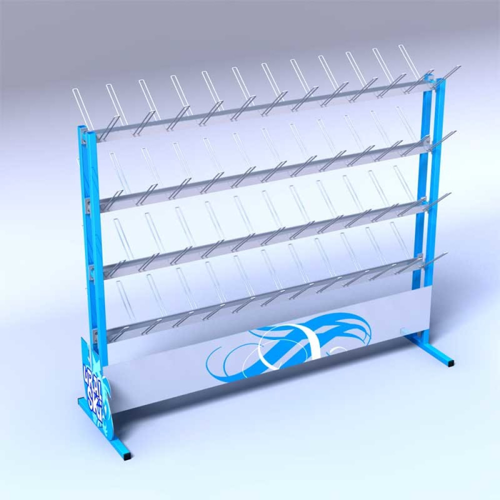 хранение горнолыжных ботинок. стеллаж для лыжных ботинок (на 30 пар). стеллаж для лыж 2610x63x186. 7. стеллажи для спортивного питания без товара с размерами.