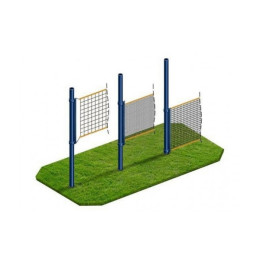 Стойки волейбольные массовые со стаканами и крышками универсальные пара Гимнаст 1.40