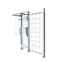 Детский спортивный комплекс Perfetto Sport "Scala in legno con rete 1"grigio PS-127