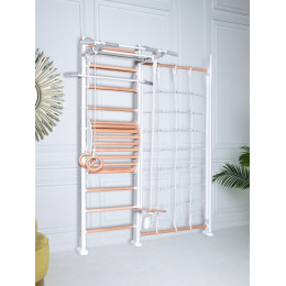 Детский спортивный комплекс Perfetto Sport "Scala in legno con rete 1" bianco-naturale PS-128