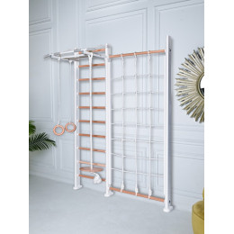 Детский спортивный комплекс Perfetto Sport "Scala in legno con rete" bianco-naturale PS-125