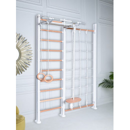 Детский спортивный комплекс Perfetto Sport "Scala in legno con rete" bianco-naturale PS-125
