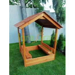 Детская деревянная песочница с крышей Igragrad