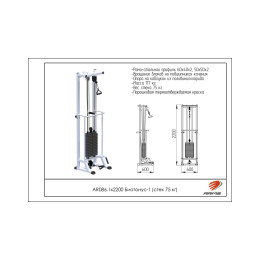 Блочная стойка ARMS Биотонус-1 (стек 75 кг) AR086.1х2200