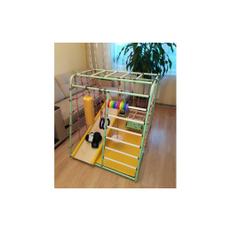 Детский спортивный комплекс Вертикаль Веселый Малыш MAXI горка мягкий бортик, фисташковый