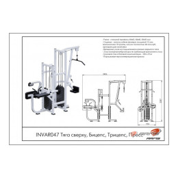 Тяга сверху, Бицепс, Трицепс, Пресс ARMS (стек 70кг, 100кг)INVAR047