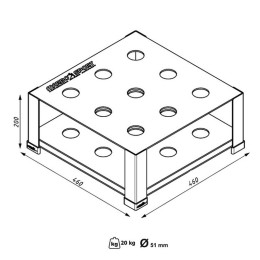 Cтойка для грифов Marbo на 9 мест MP-S208