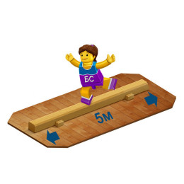 Бревно напольное 5 м. на деревянных ногах Гимнаст 9.05