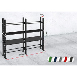 Модульный стеллаж Spektr Sport для гантелей, гирь и медболов 258х43х195 (2 секции)