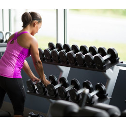 Подставка под гантели на 10 пар в 2 ряда Precor DBR812